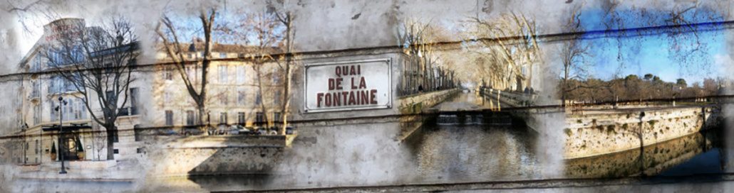 Les quais de la fontaine à Nîmes